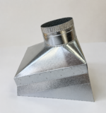 Rectangle to Round Adaptor Small- Custom size 4 inch to 6 inch Diameter