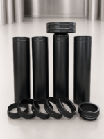 Insulated Flue Kit 6" – Stainless Steel Powdercoated Fully Black